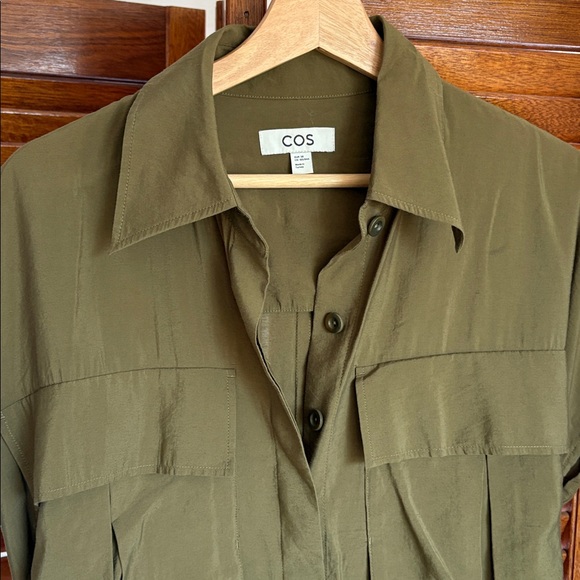 COS Khaki Belted Shirt Dress - Picture 2 of 4